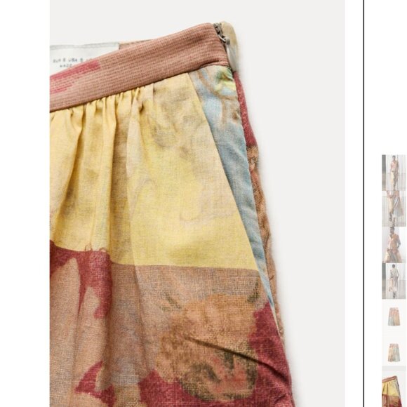 NWT ZARA PRINTED MIDI SKIRT ZW COLLECTION MULTICOLOR - Picture 6 of 6